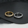 A high-end and niche circular diamond-encrusted simple and cute ring, a fashionable and versatile stainless steel accessory for women full image